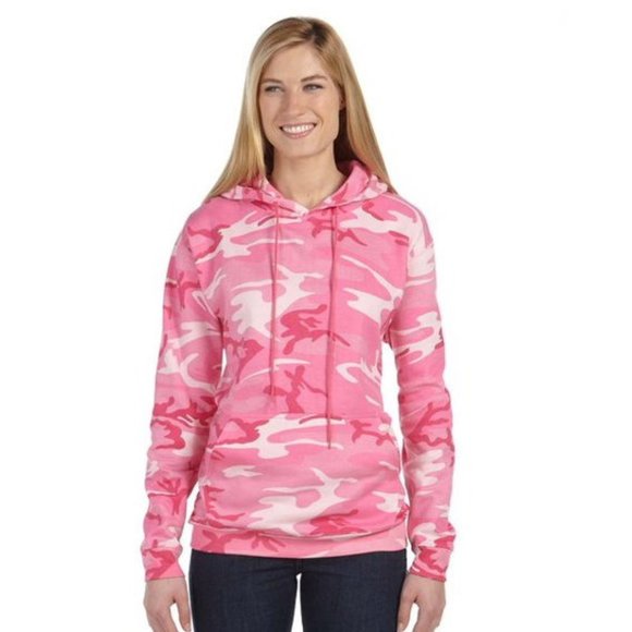 Code Five Adult Camo Pullover Fleece Hoodie - 3969 - Pink Woodland - Picture 1 of 4